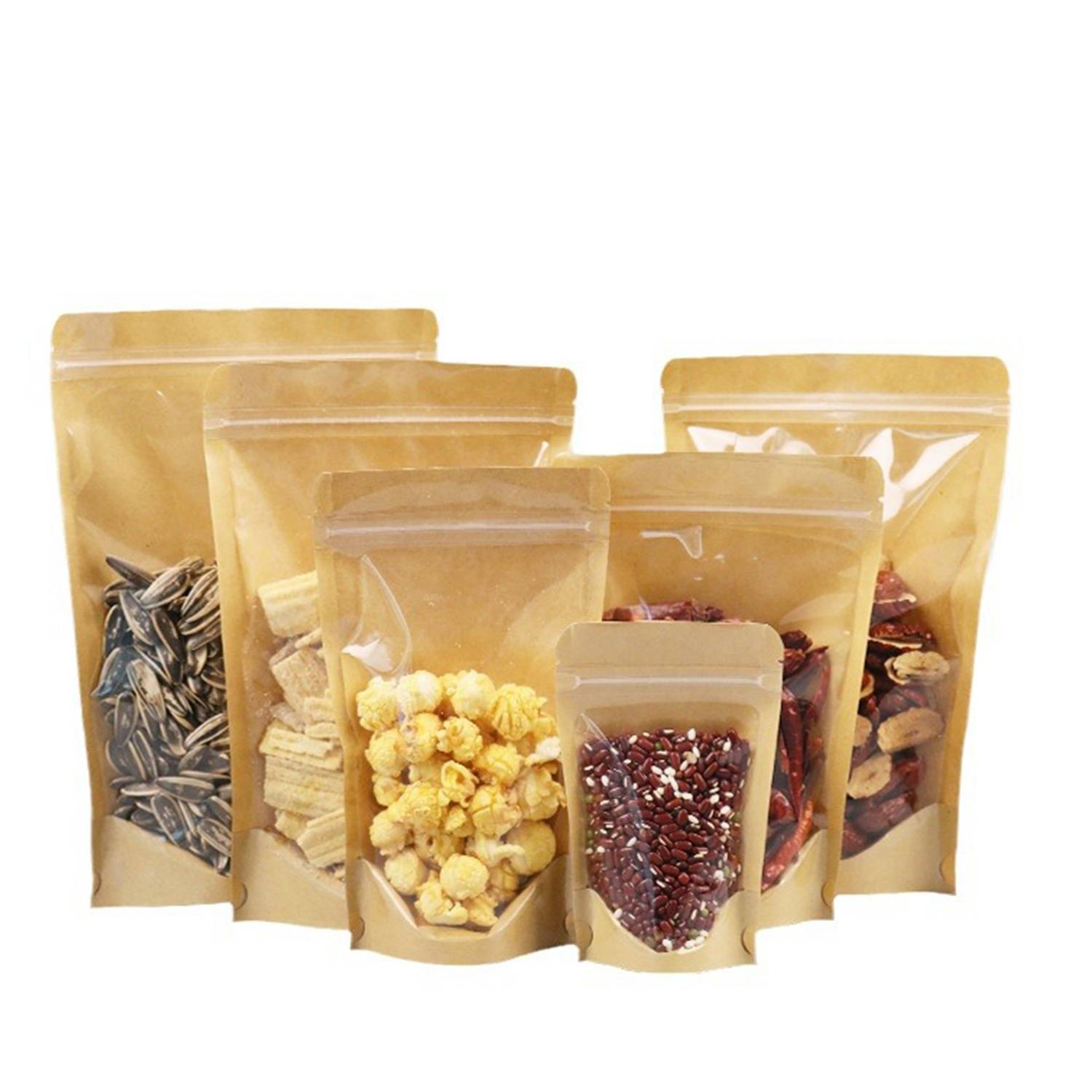 Single Side Clear Kraft Paper Zip Lock Bag 5