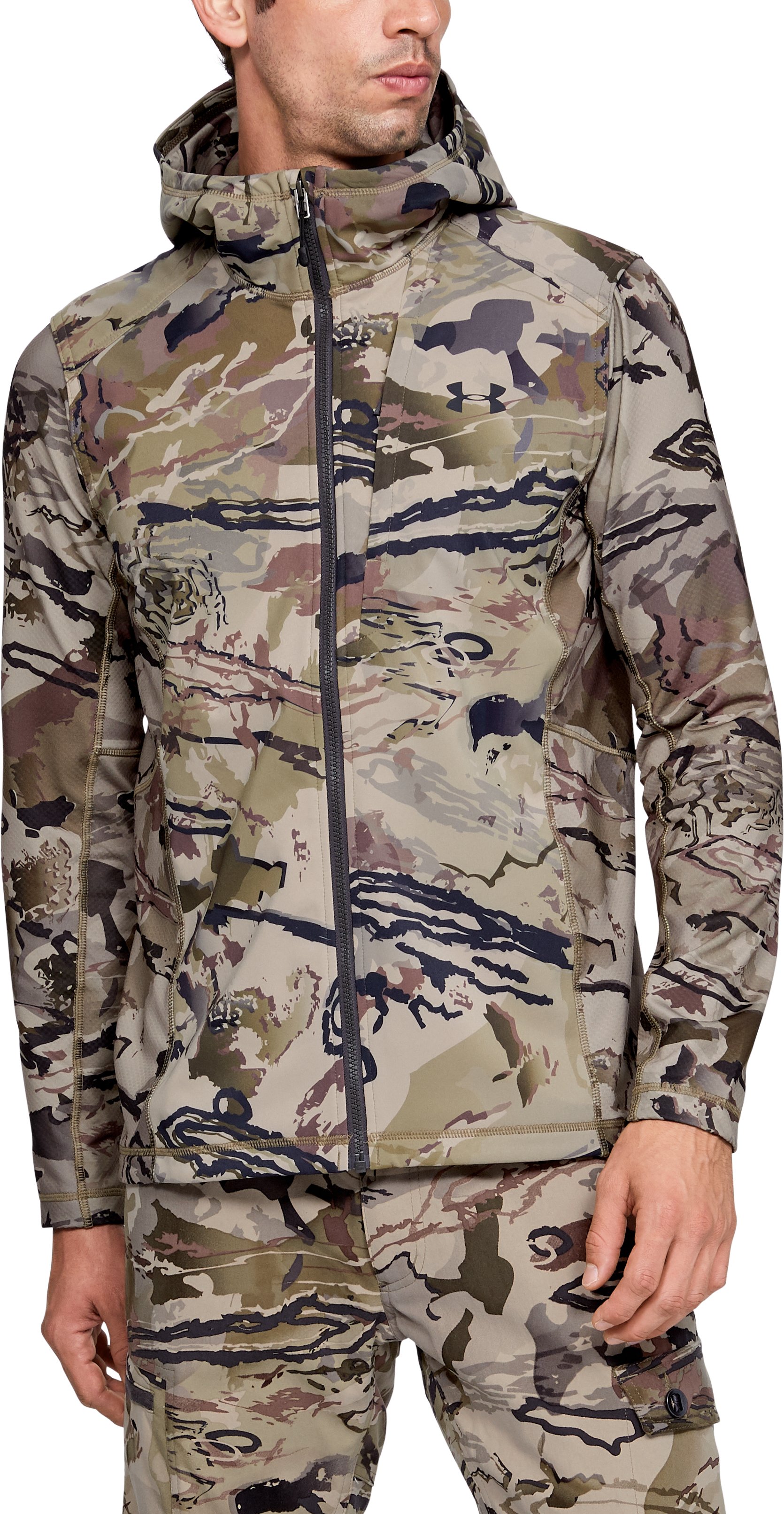 Men's ColdGear Reactor Base Hybrid Full Zip Hoodie, custom hoodie or sweatshirt with logo imprint 2