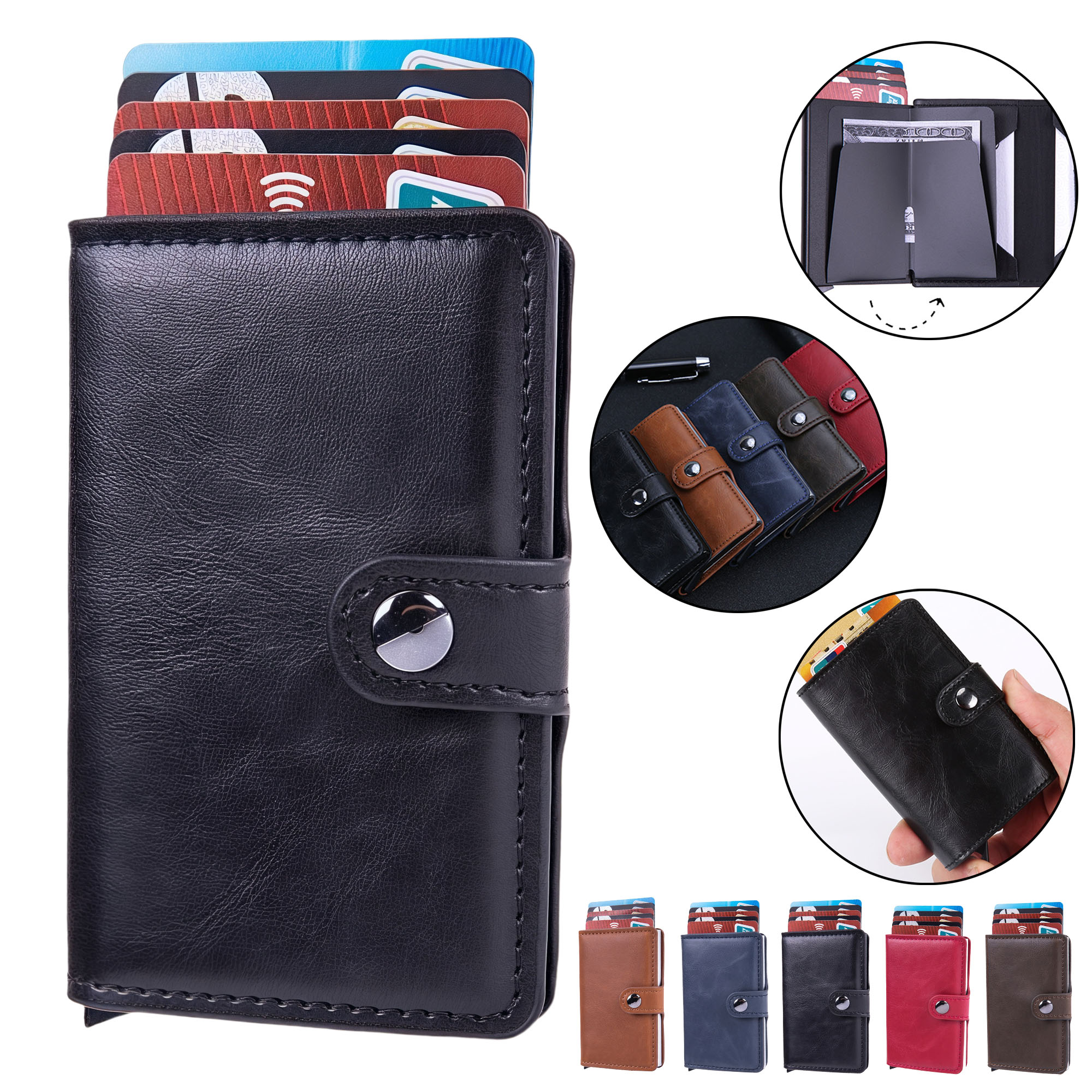 Anti-Magnetic RFID Blocking Card Holder with Auto Ejection 2