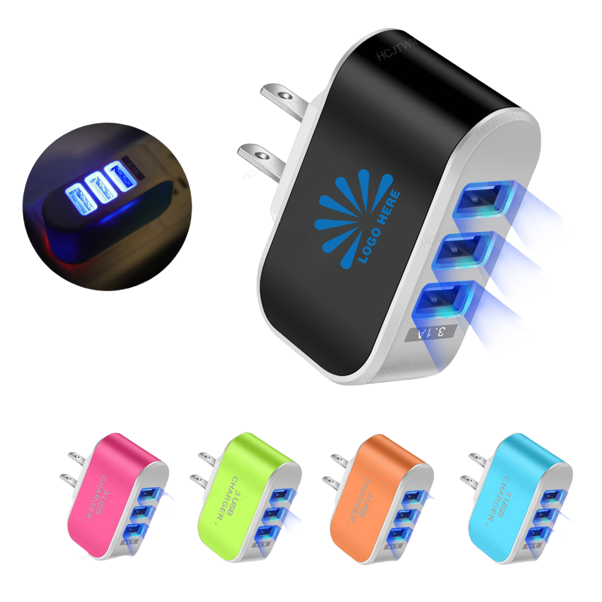 3-Port Usb Charger Block MOQ100 2