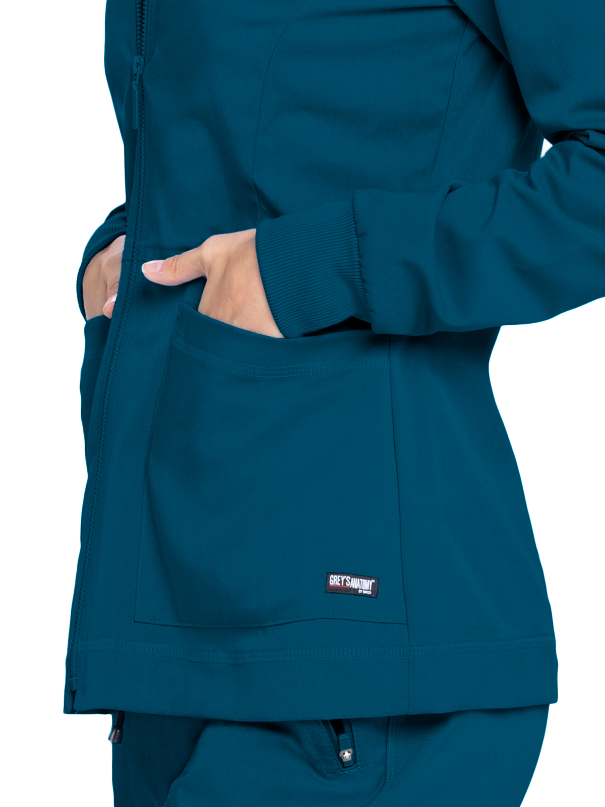 Grey's Anatomy Spandex Stretch - Women's Three-Pocket Millie Warm-Up Jacket 40