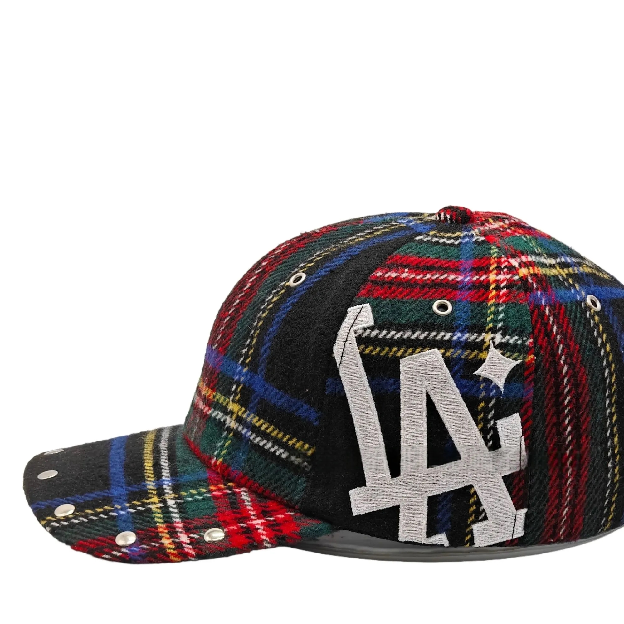 Colorful Plaid Wool Baseball Cap 10
