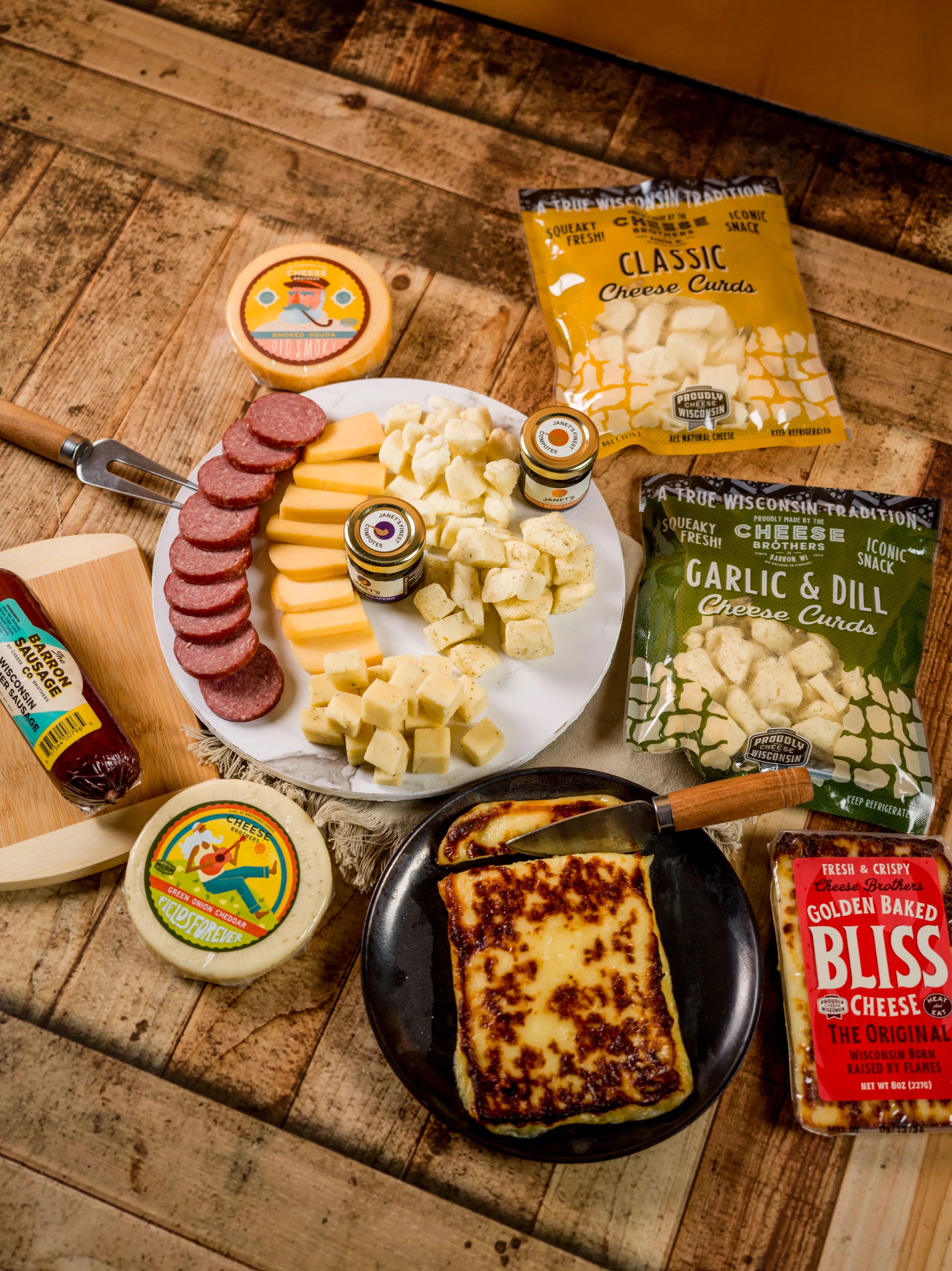 Cheese Bros. Taste of Wisconsin Gift Pack (Cheeses, Board +) 3