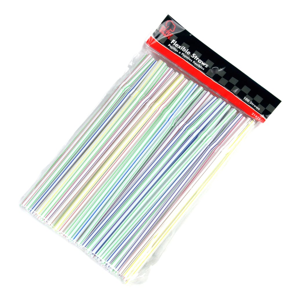 Flexible Plastic Straws - 100 Pack 2