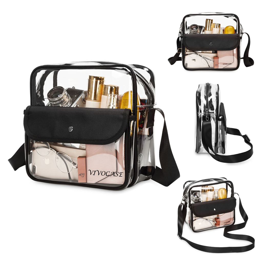 Women`s PVC Transparent Shoulder Bag Crossbody Bag with Strap 1