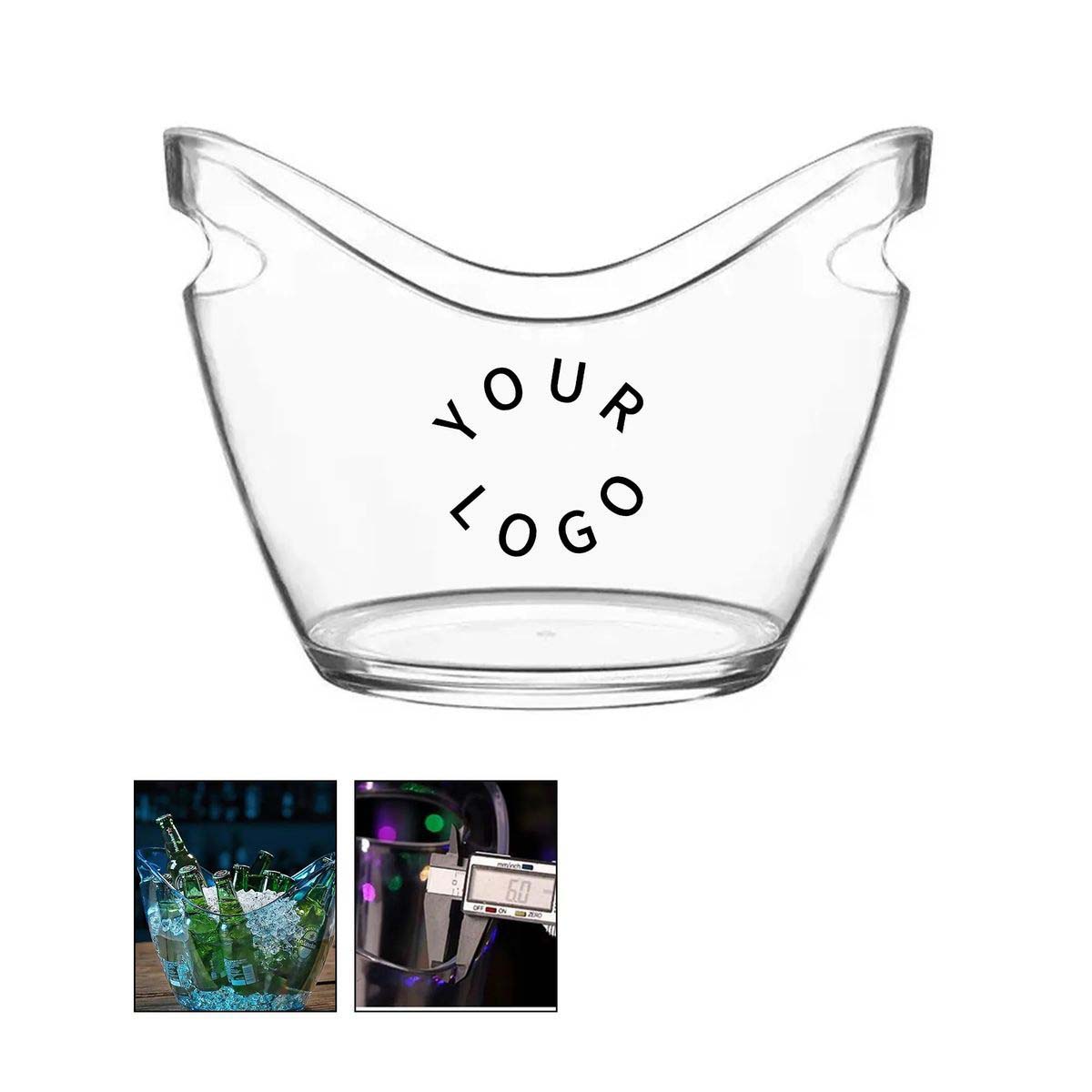 8L Clear Ice Bucket with Sturdy Plastic Design 1