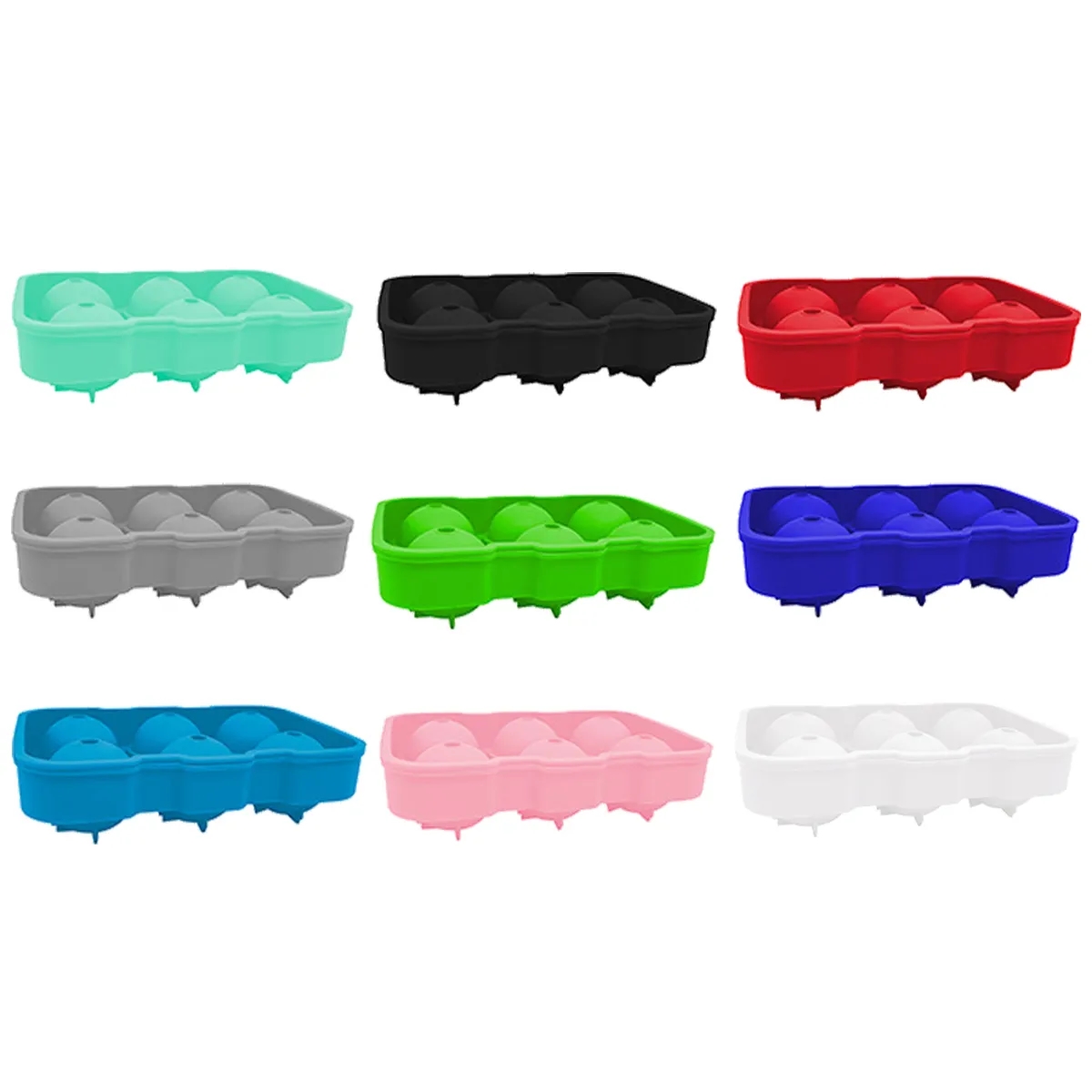Ice Balls Tray Makes 4/6 Sphere Cube Mold W/ Lid 5