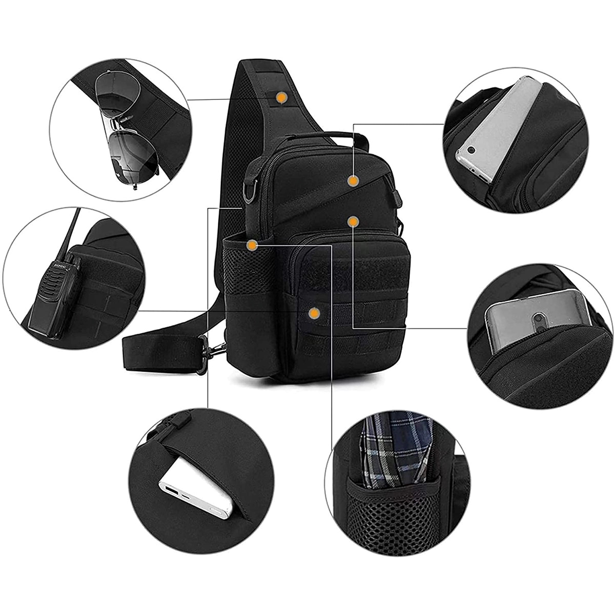 Tactical Molle Chest Bag with USB Charge Port 6