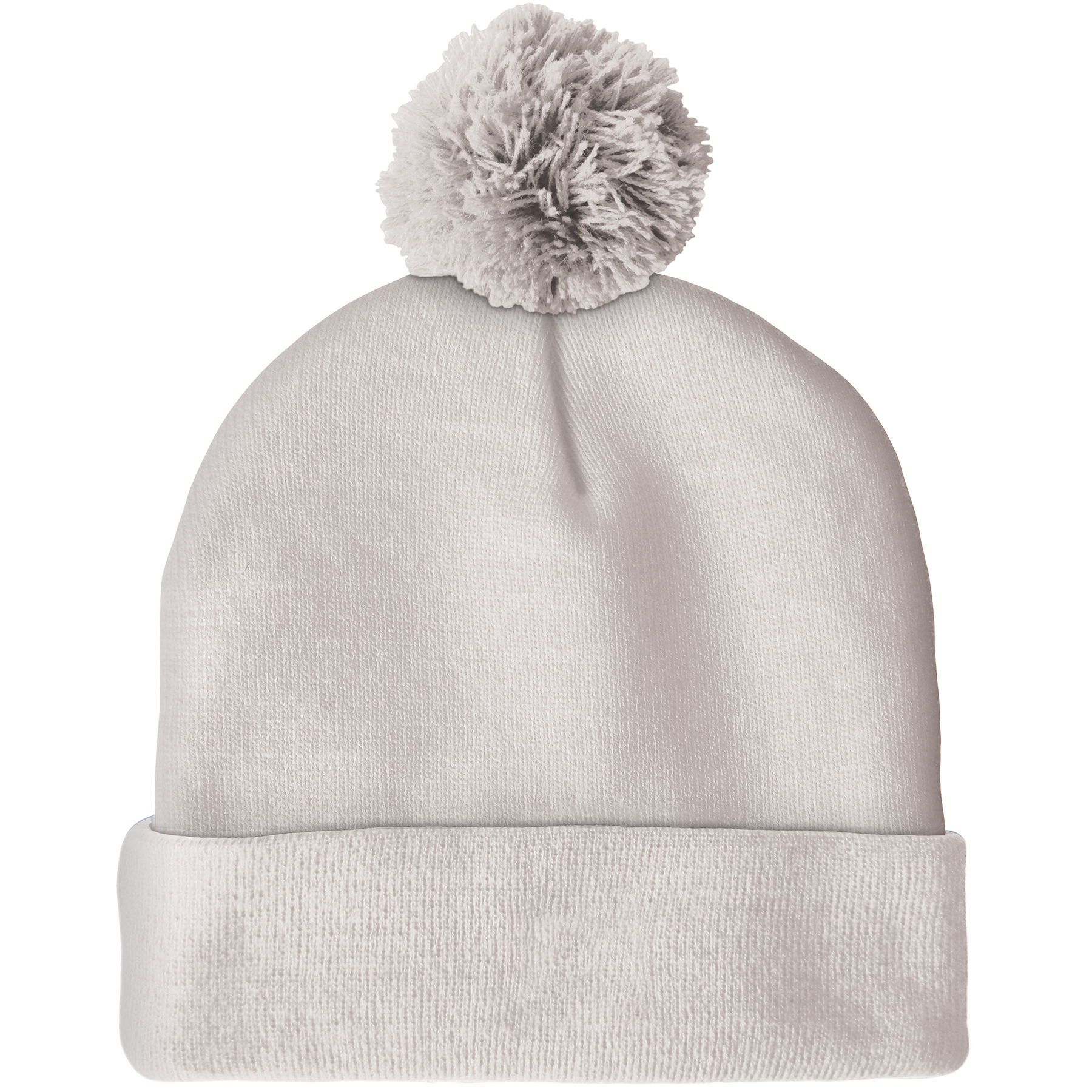 Knit Beanie with Pom and Cuff (Printed Logo) 10