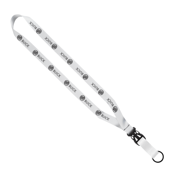 3/4" Multi-Color Polyester Lanyard with Slide Buckle Release & Split-Ring 30