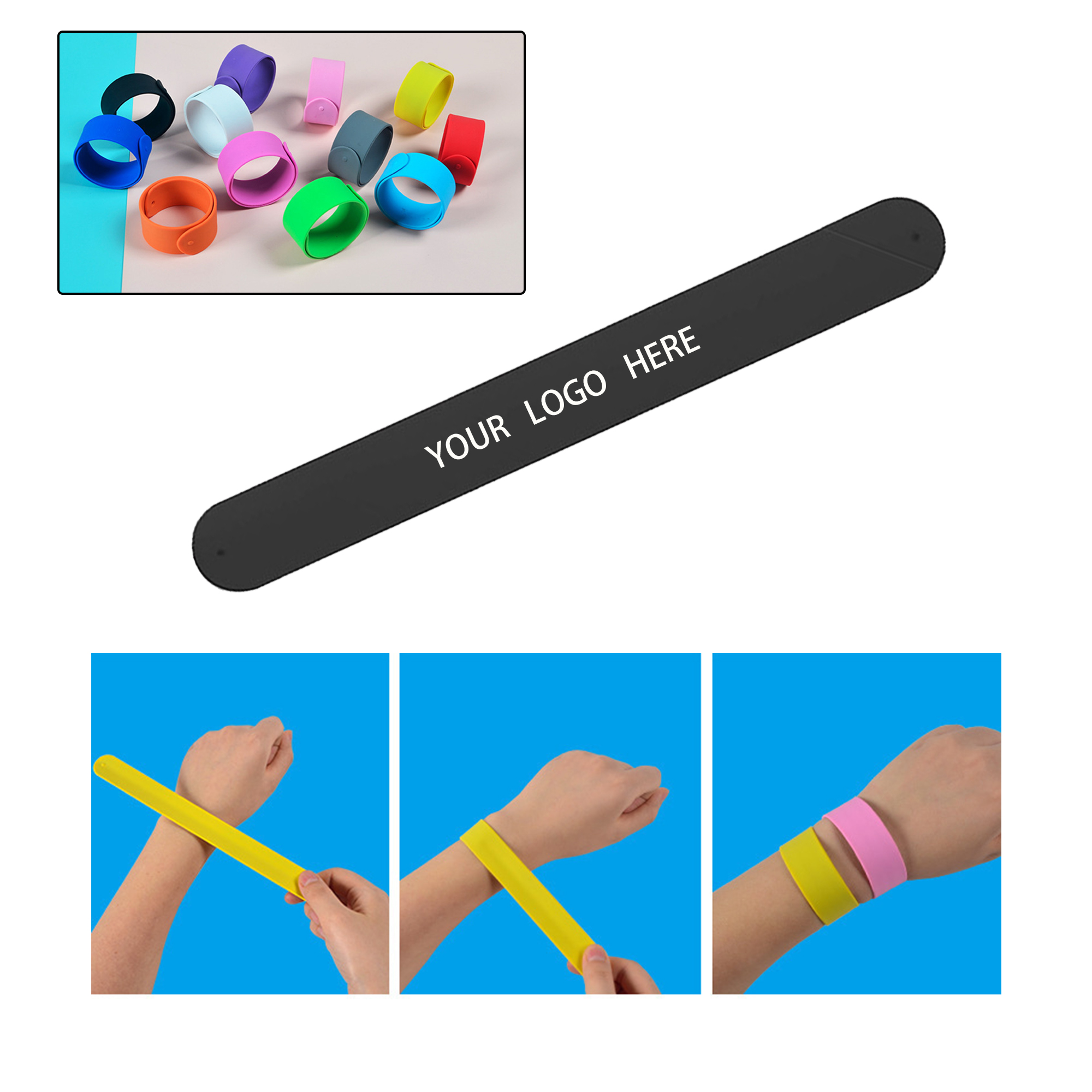 MOQ:100pcs Silicone Snap Bracelet 2