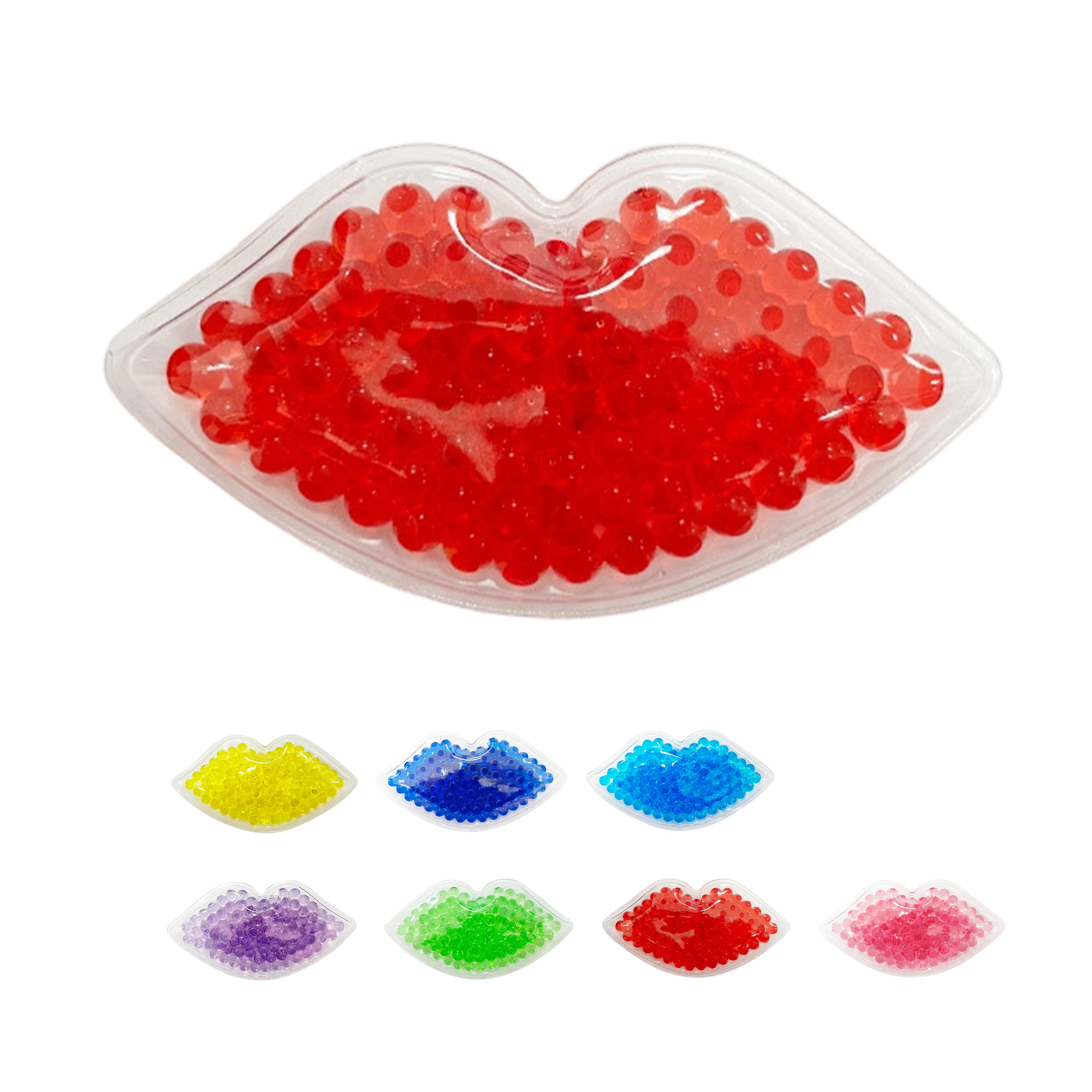 Reusable Gel Bead Hot Cold Pack Lips Shape Flexible Relief 6