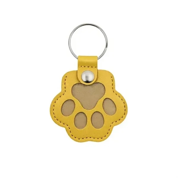 Paw Print Pet Hair Keepsake Leather Keychain 8