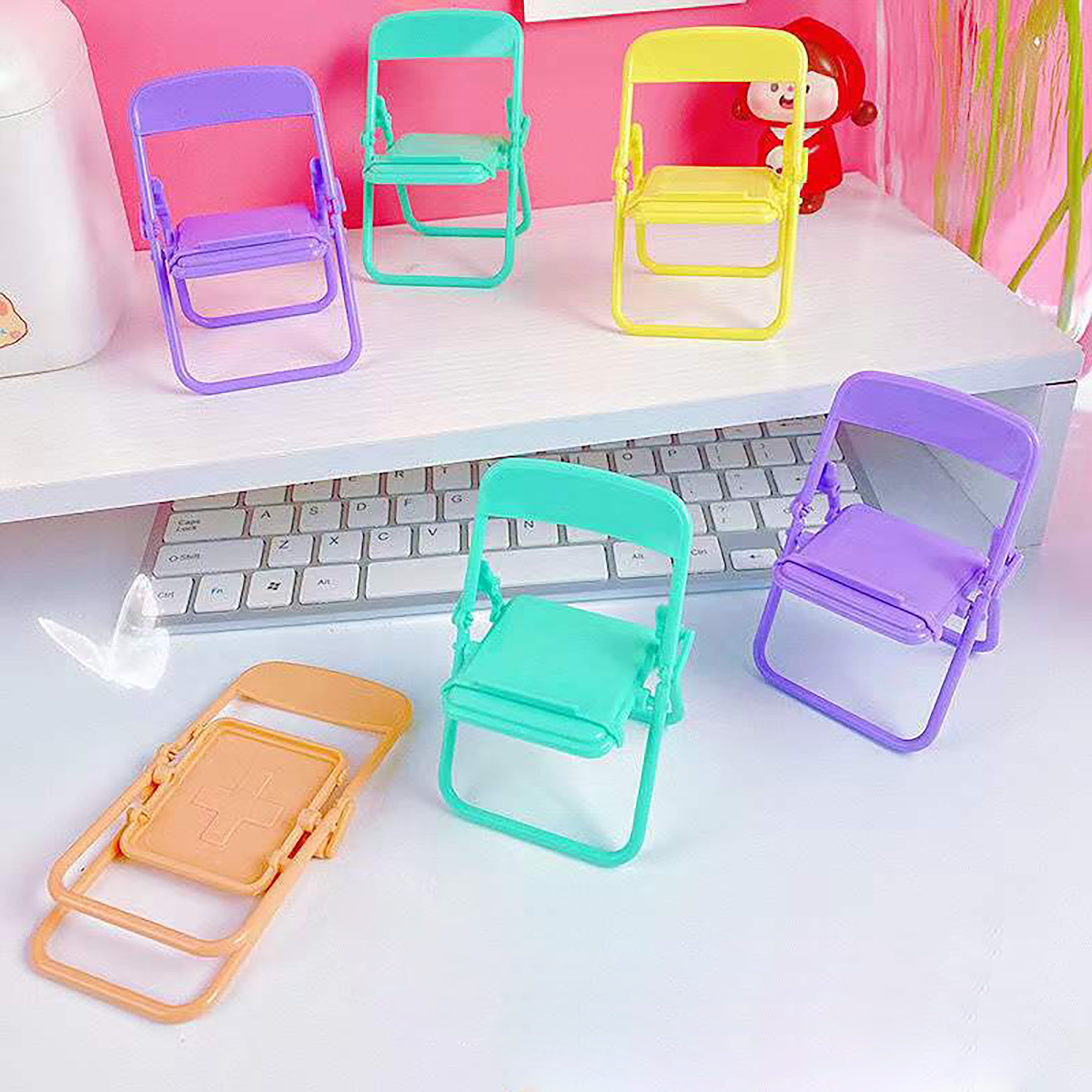Mini Foldable Chair Phone Holder 2