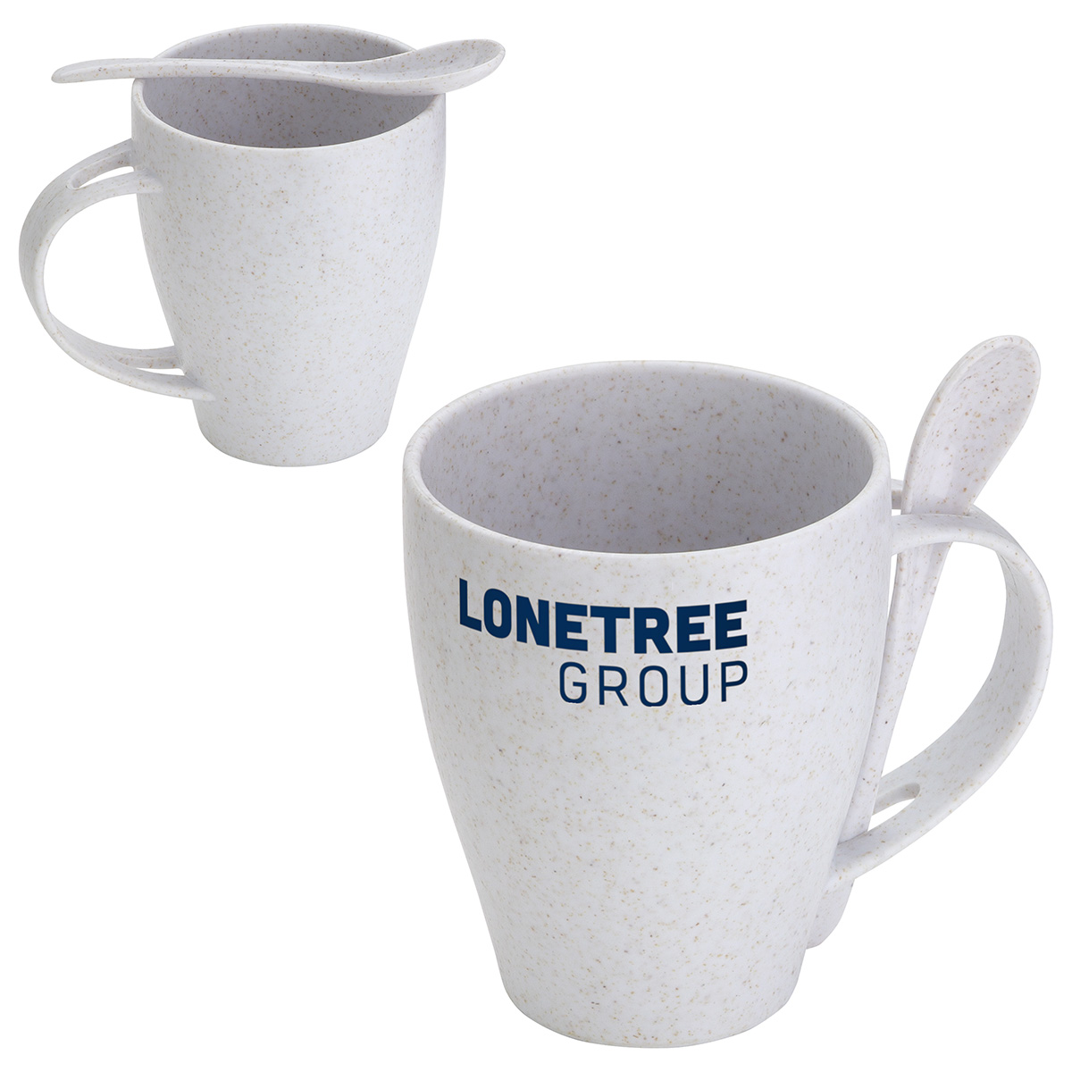 Sip 'N Stir 12 oz Bamboo/Polypropylene Mug with Spoon 4