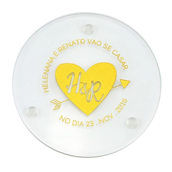 Round Crystal Glass Coaster 2