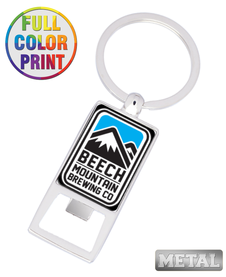 Aluminum Beer Bottle Opener Keychain - Full Color 2