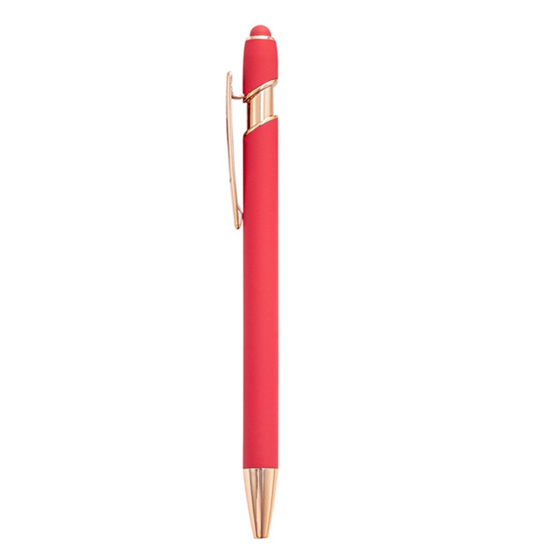 Rose Gold Soft-Touch Metallic Pen W/ Stylus 23
