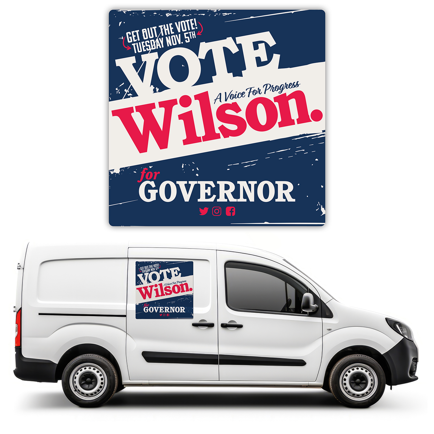 Political Magnetic Car/Truck/Auto/Vehicle Signs - 24x24 Round Corners 1