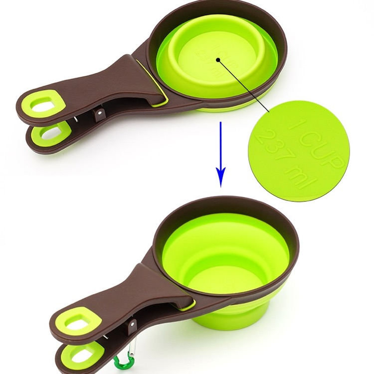 Pet Folded Scoop Dog Cat Sealing Clip Cup 4