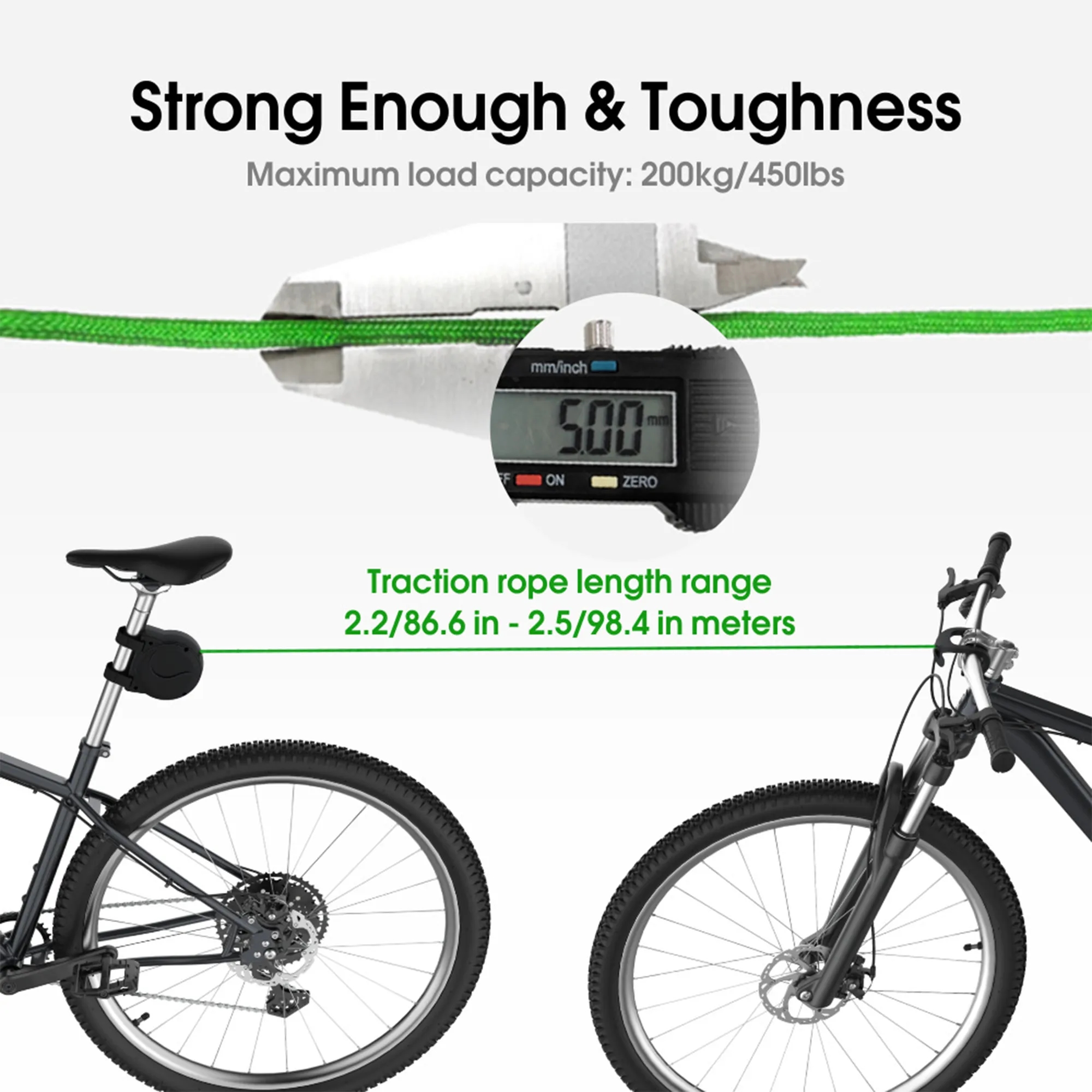 Extendable Bicycle Tow Cord Free Shipping 2