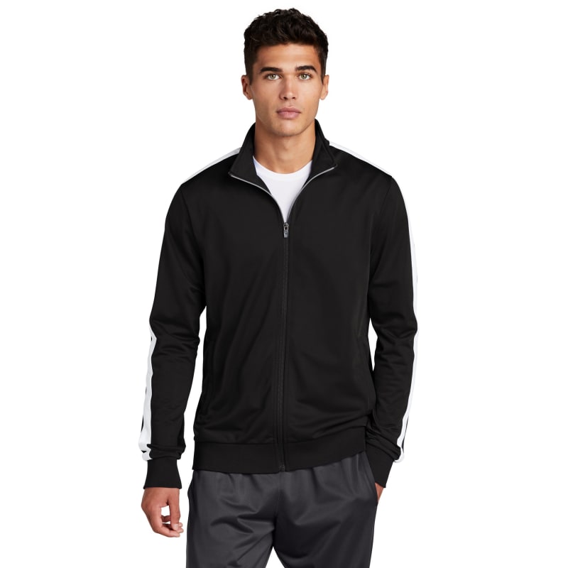 Sport-Tek Tricot Sleeve Stripe Track Jacket. 24