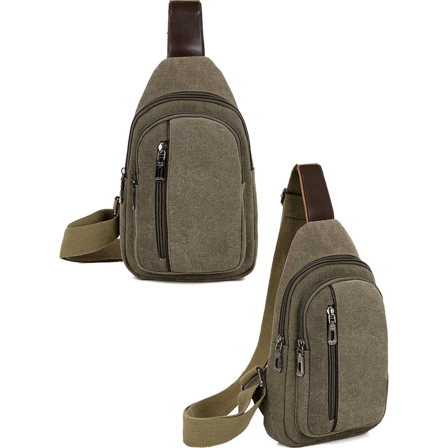 Crossbody Canvas Sling Bag Backpack with Adjustable Strap 2