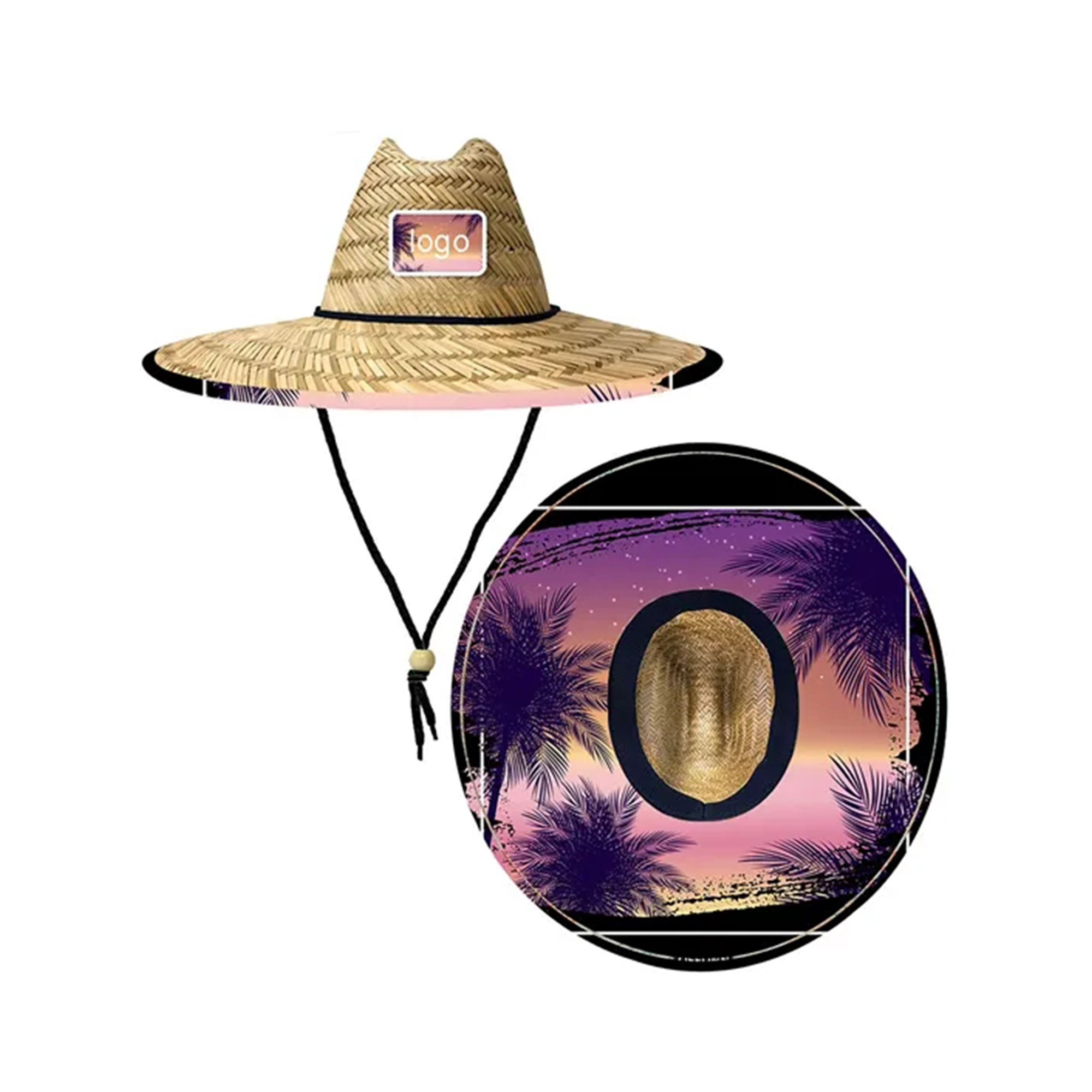 Full Color Straw Hat With Custom Patch MOQ 50 2