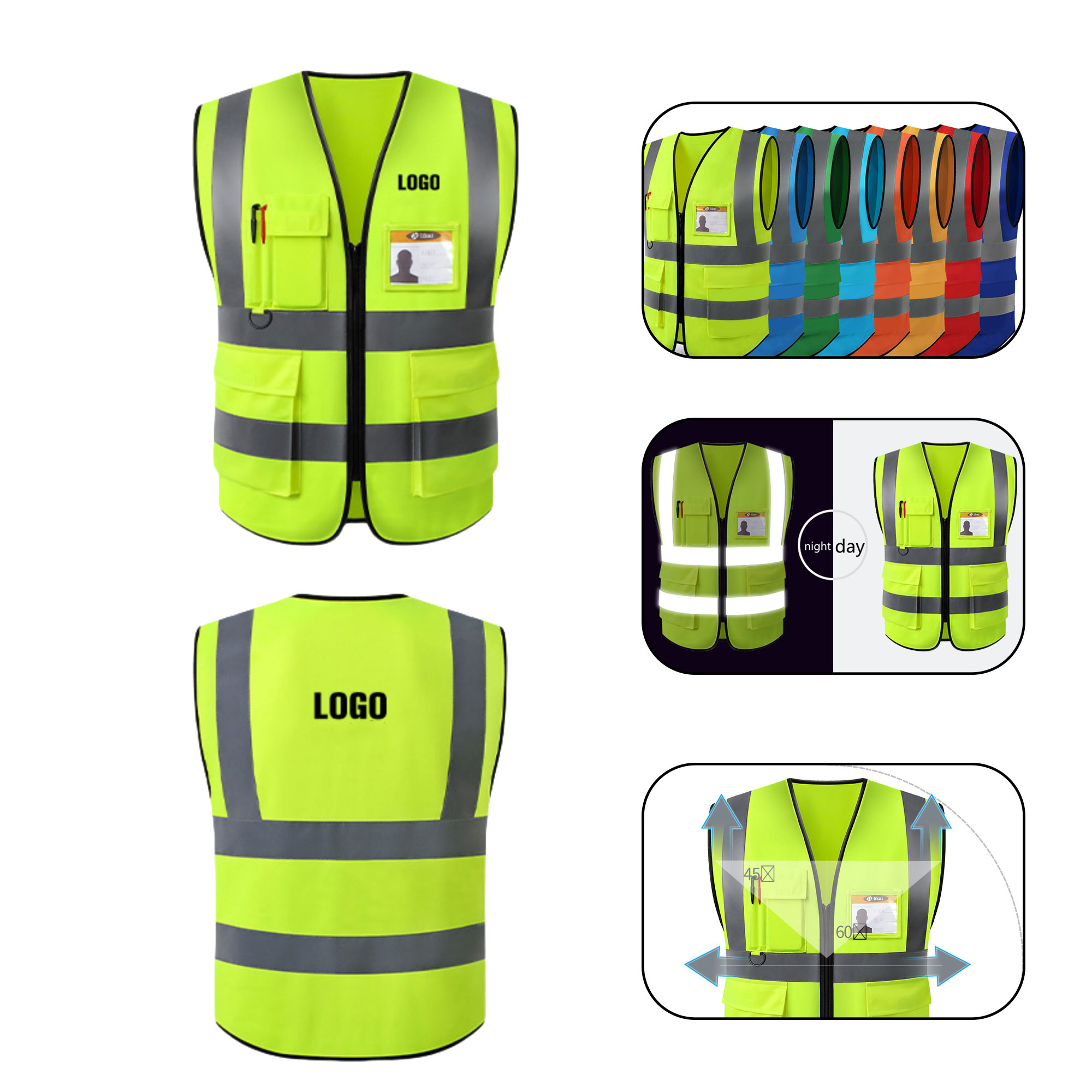 Multi Pocket Reflective Safety Vest 4