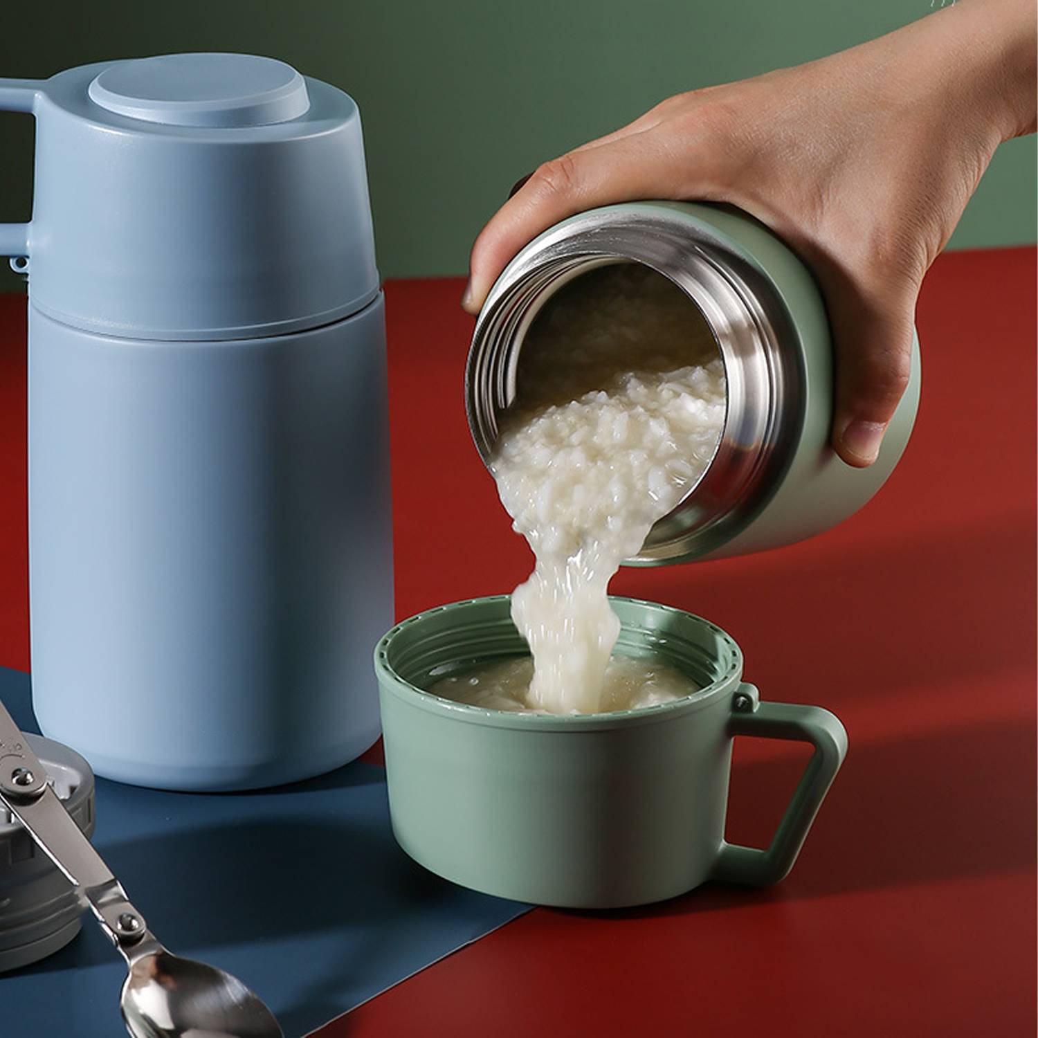 25oz Stainless Steel Insulated Food Jar w/ Spoon 6