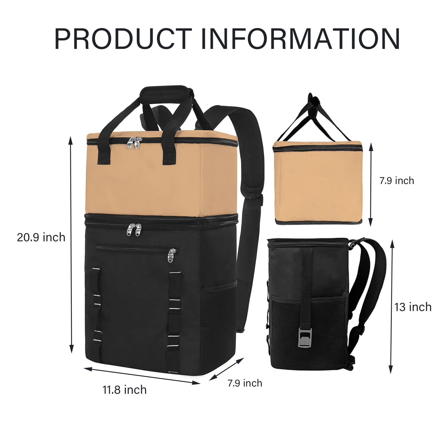 2in1 Double Decker Large Lunch Bag for Men Women 4
