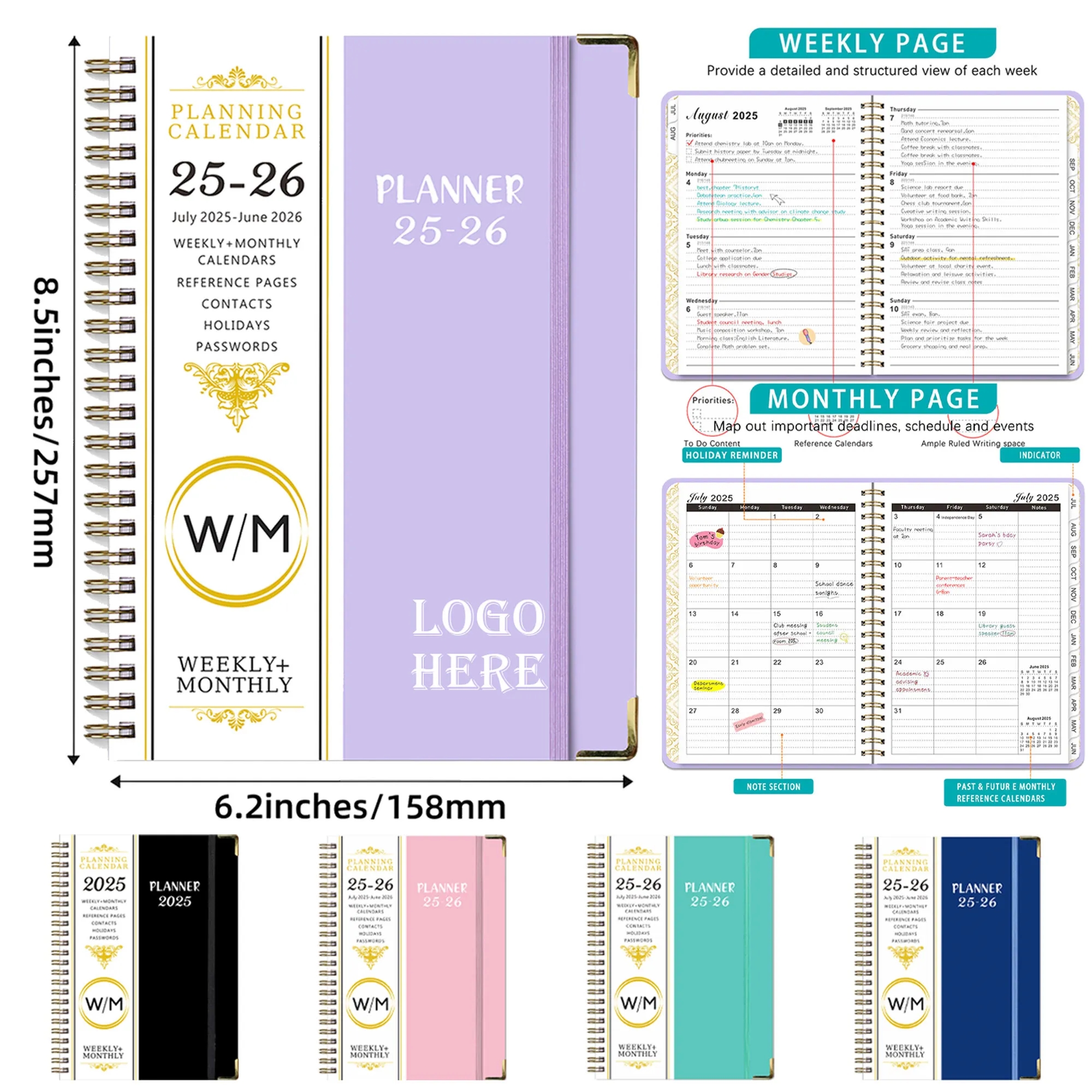 2025-2026 Monthly and Weekly Planner 2