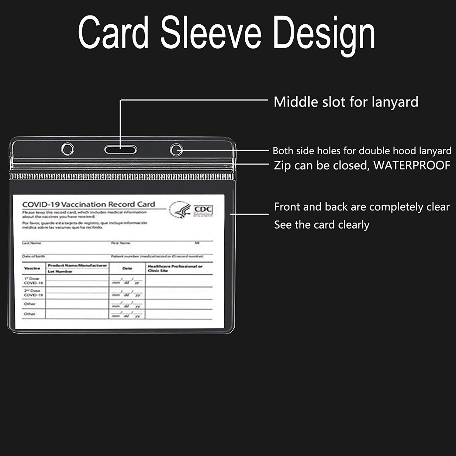 CDC Vaccination Card Protector 4 X 3 Inches 4