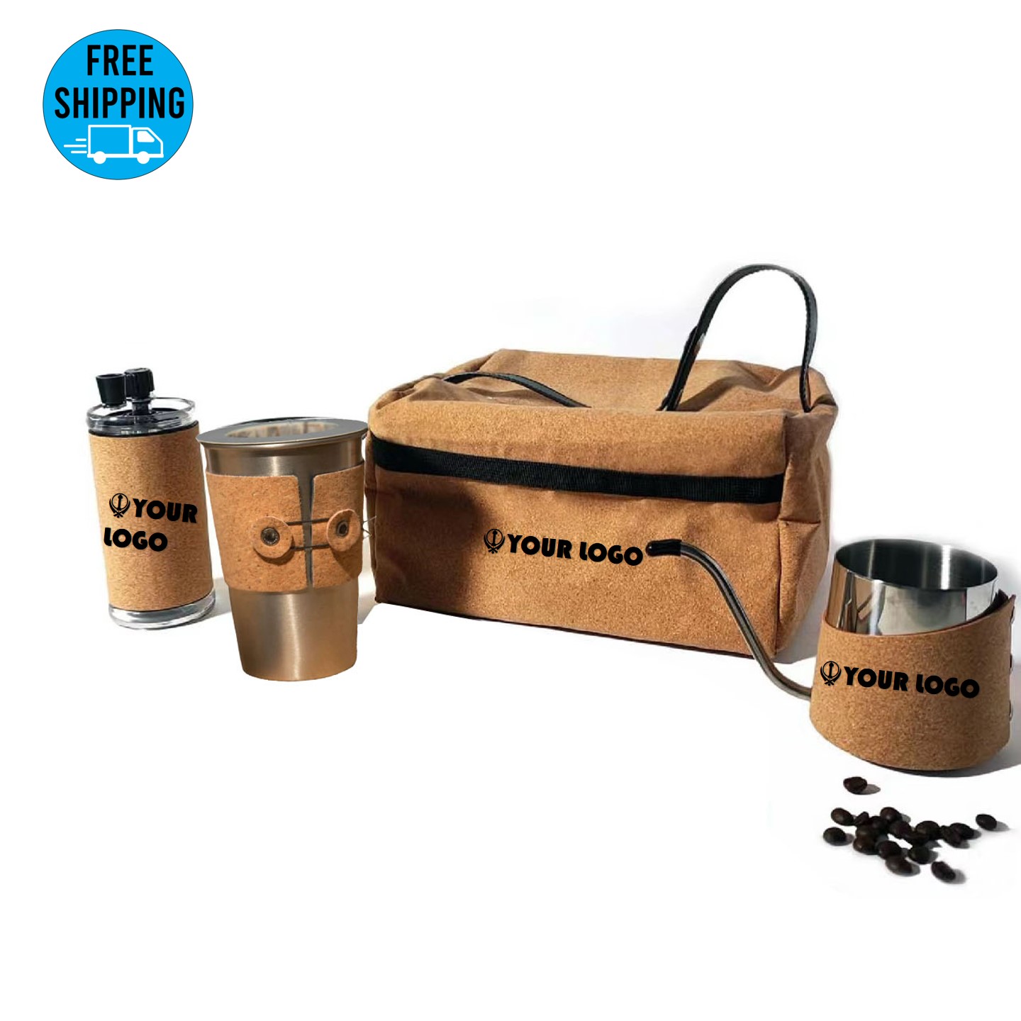 Cork Hand brewed coffee set with picnic bag/lunch bag 2