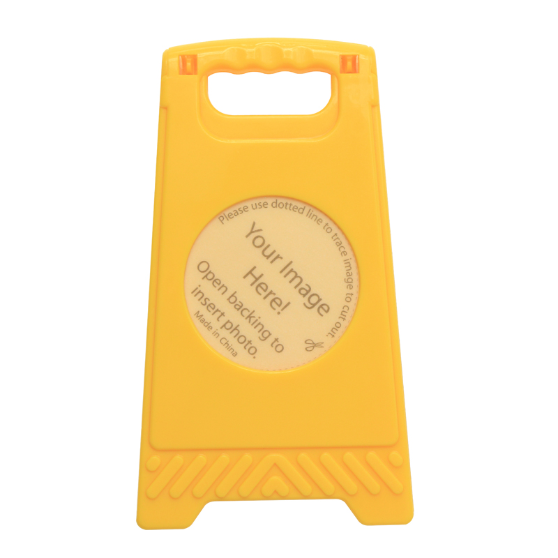 Classic Desktop Mirror + Picture Frame Warning Sign (Yellow) 3