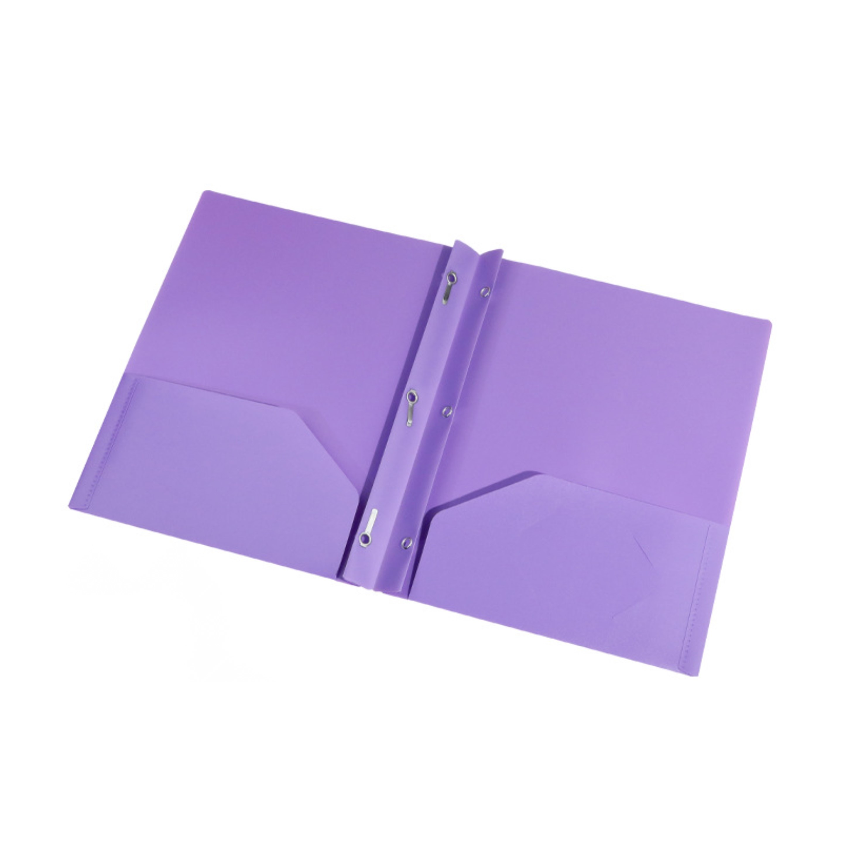 Durable Plastic Folder with 2 Pockets & Fasteners 14
