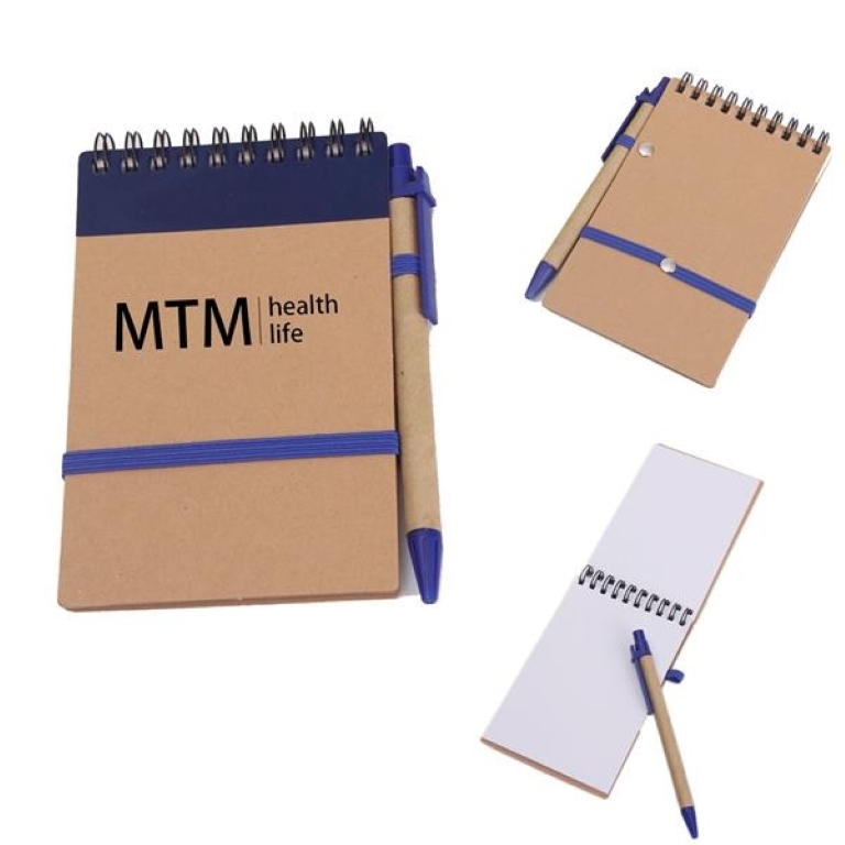 Recycled Spiral Jotter Notebook with Pen 2