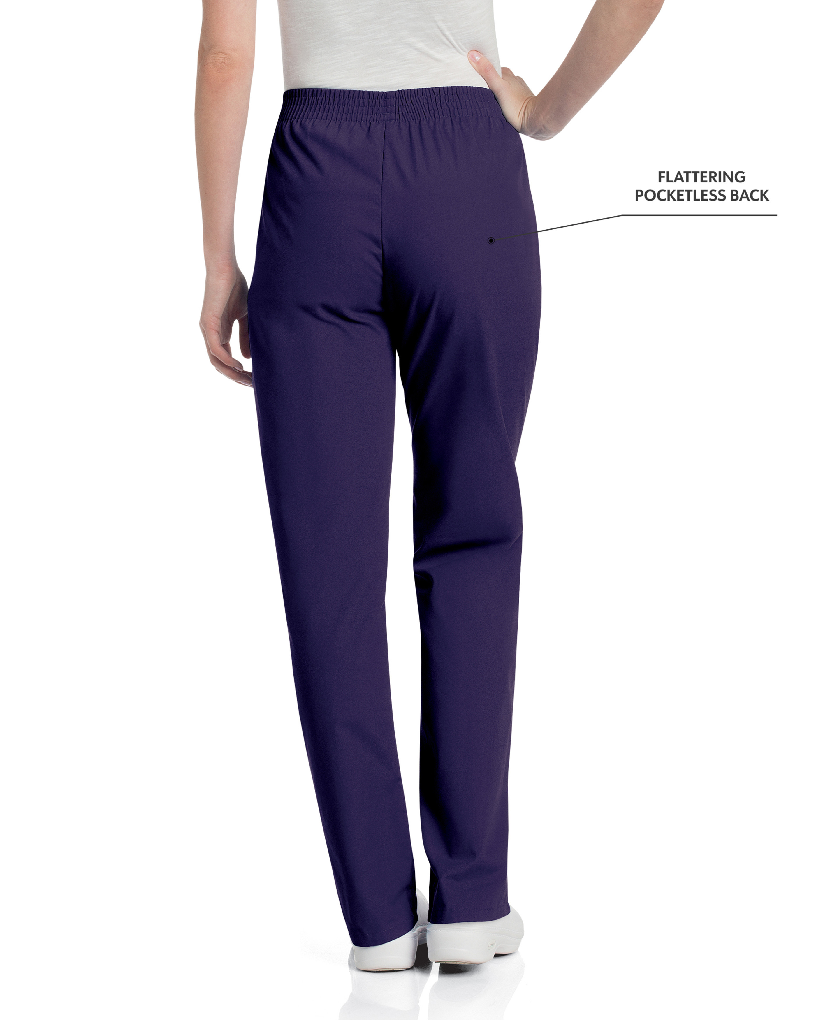 Landau - Essentials - Women's Two-Pocket High-Rise Elastic Waist Straight Leg Pant 26