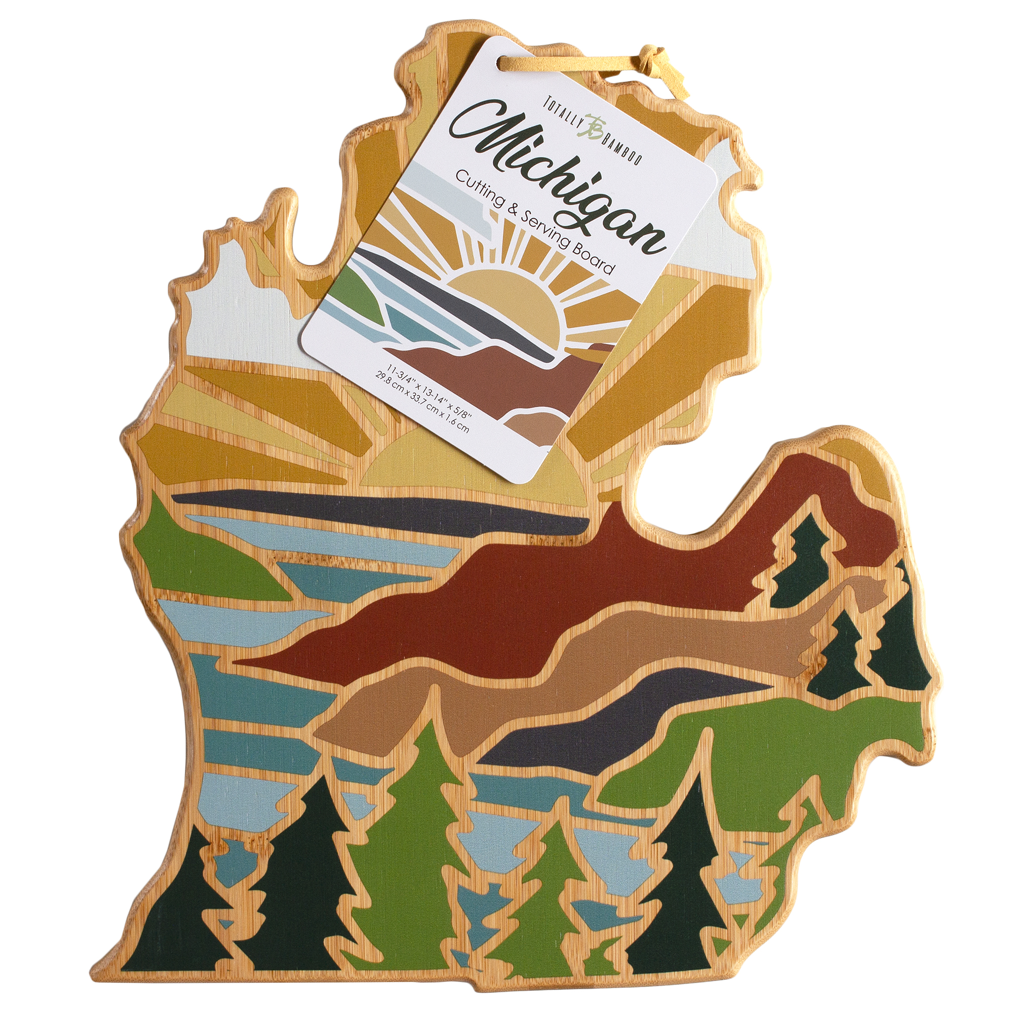 Michigan (Mitten) State Shaped Cutting and Serving Board with Artwork by Summer Stokes 4