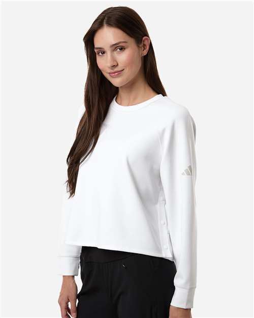 Women's Beyond Side-Snap Crewneck Sweatshirt - A1014 20
