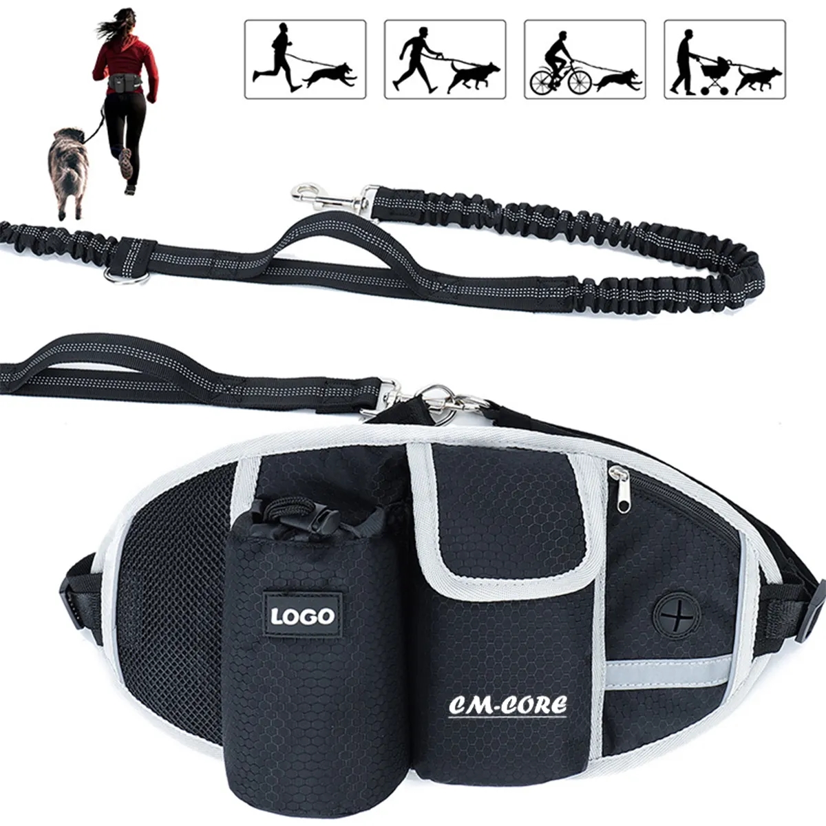 Hands Free Running Dog Leash Waist Bag 3