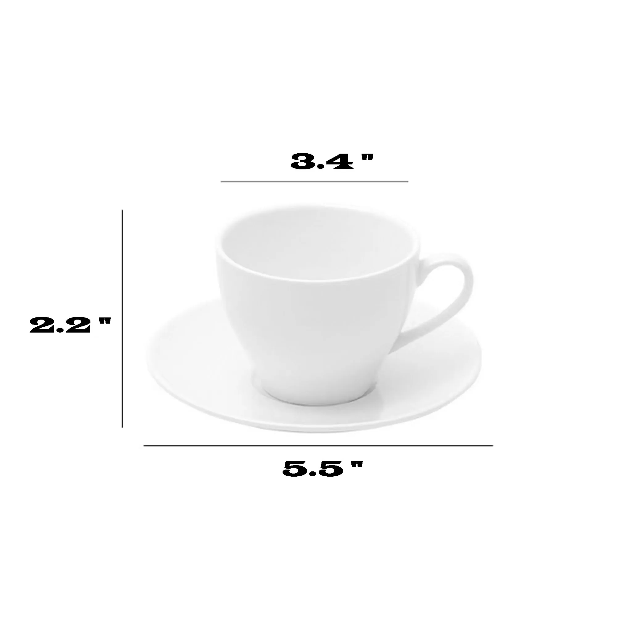 5.8 OZ Ceramic Coffee Mug With Saucer 4