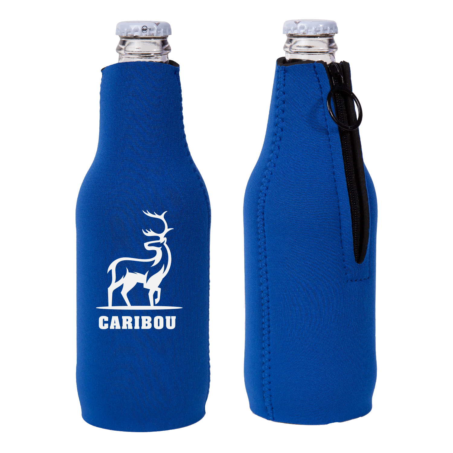 Neoprene Zipper Beer Bottle Cooler (1 Color Imprint) 7