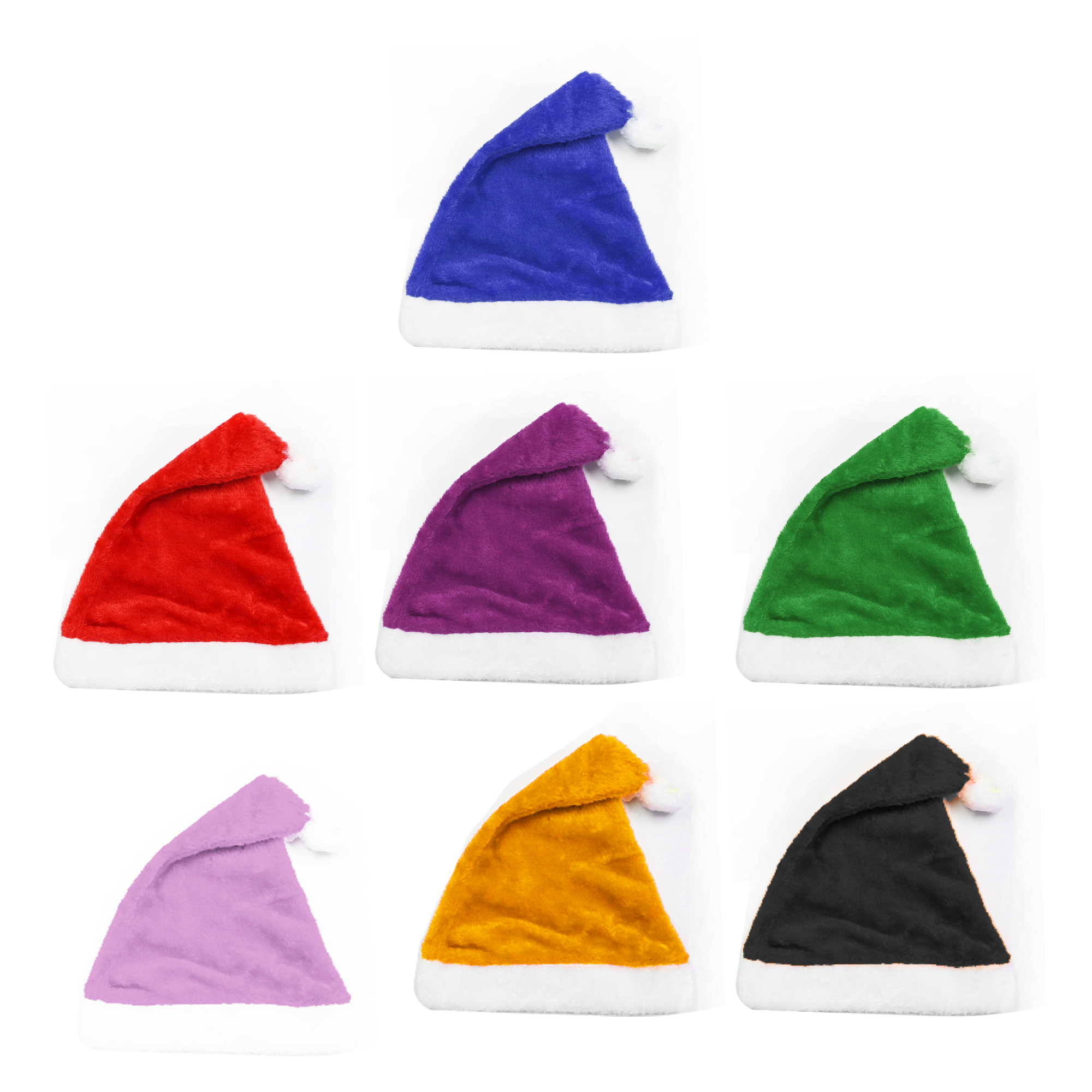Fuzzy Plush Christmas Santa Hats 2