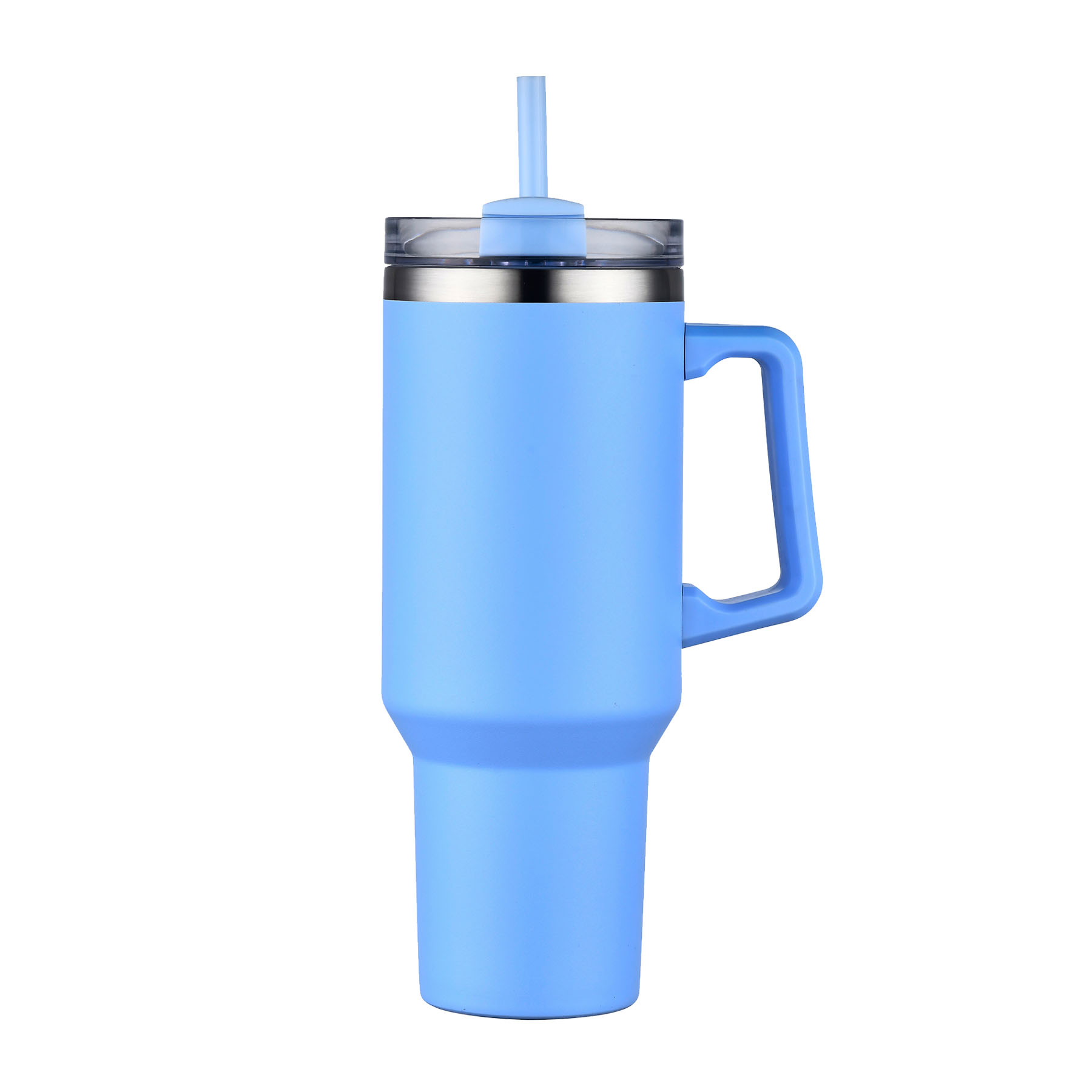40 Oz. Boxed Two Tone Travel Handle Mug with Twist Closure Straw Lid 12