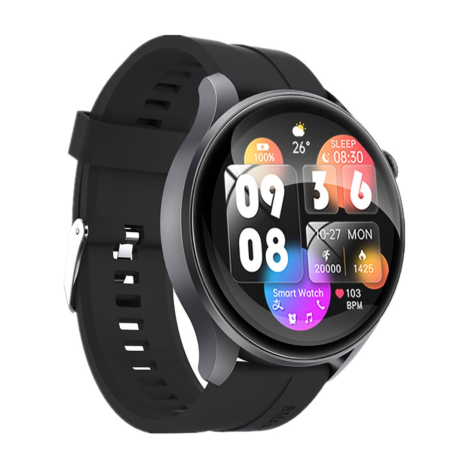 Circular Dial Heart Rate Activity Tracking Smartwatch 6