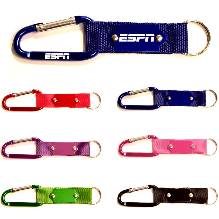 Carabiner with Strap and Metal Plate 1