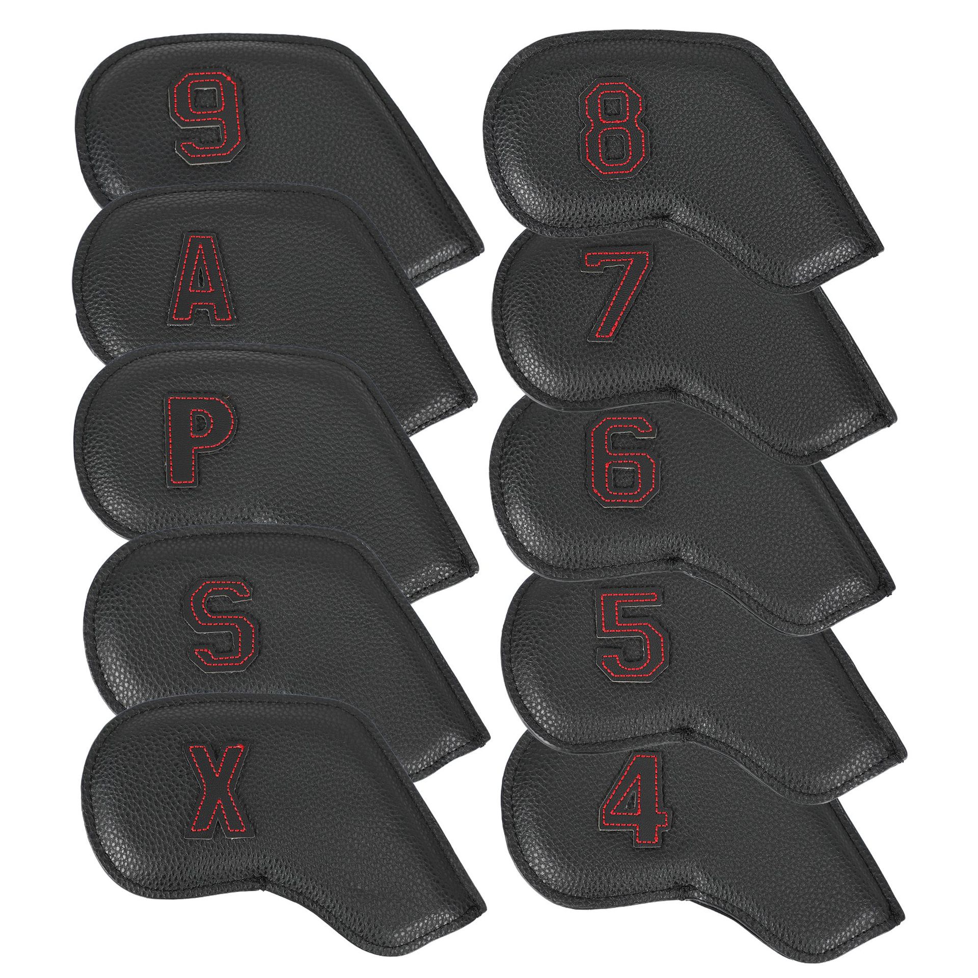 Thick Synthetic Leather Golf Iron Head Covers Set 3