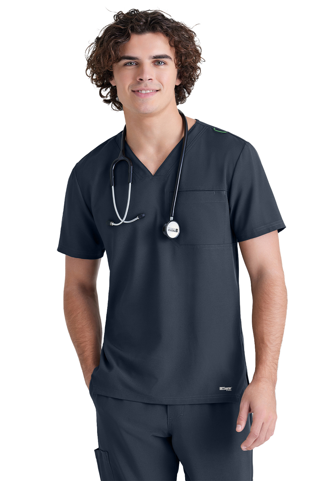 Grey's Anatomy Evolve Stretch - Men's One-Pocket V-Neck Journey Scrub Top 20