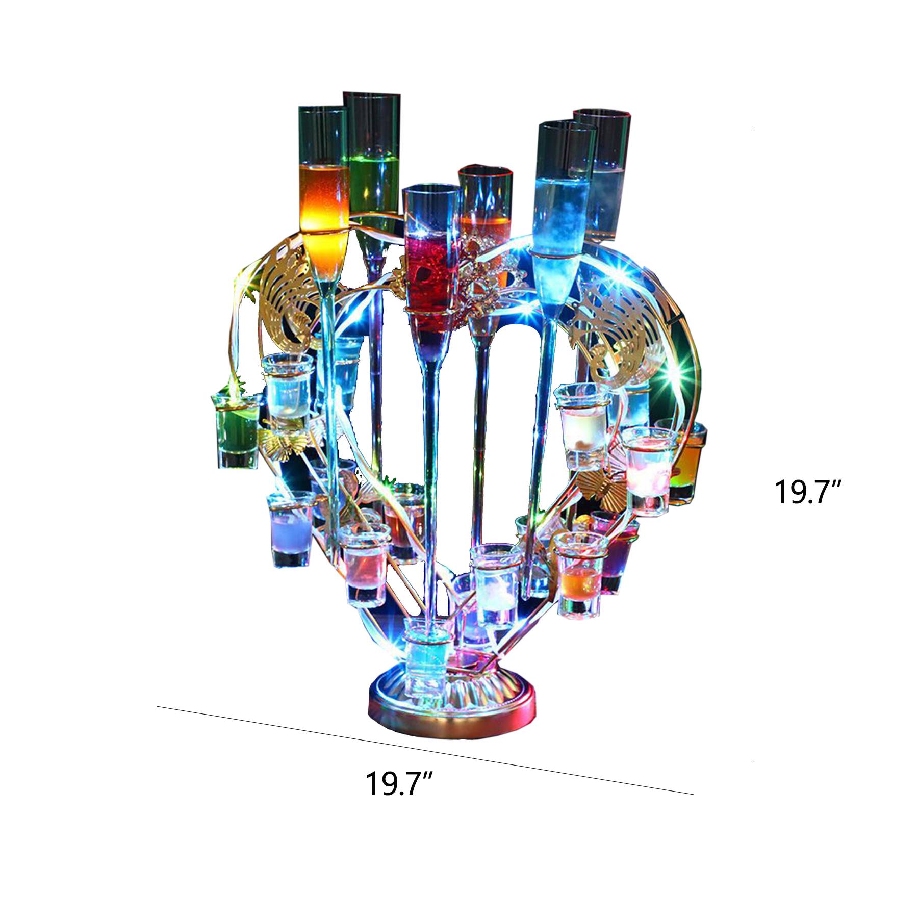 Heart Shaped Rechargeable Cocktail Shelve With Led Light 2
